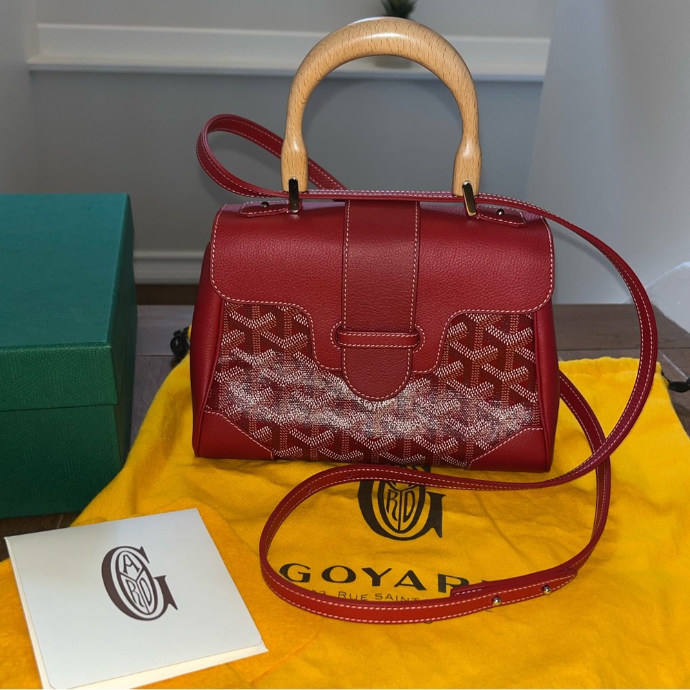 Goyard Saigon Mini Red Goyardine Coated Canvas Top Handle